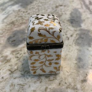 Limoges Style Box with Gold Holly #home accents
